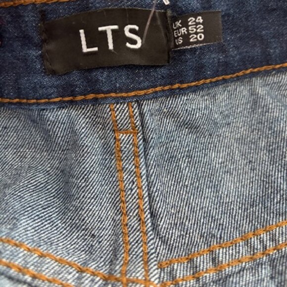 LTS Long Tall Sally Indigo Blue Pocket Detail Wide Leg Jeans - size US20 - Picture 6 of 8